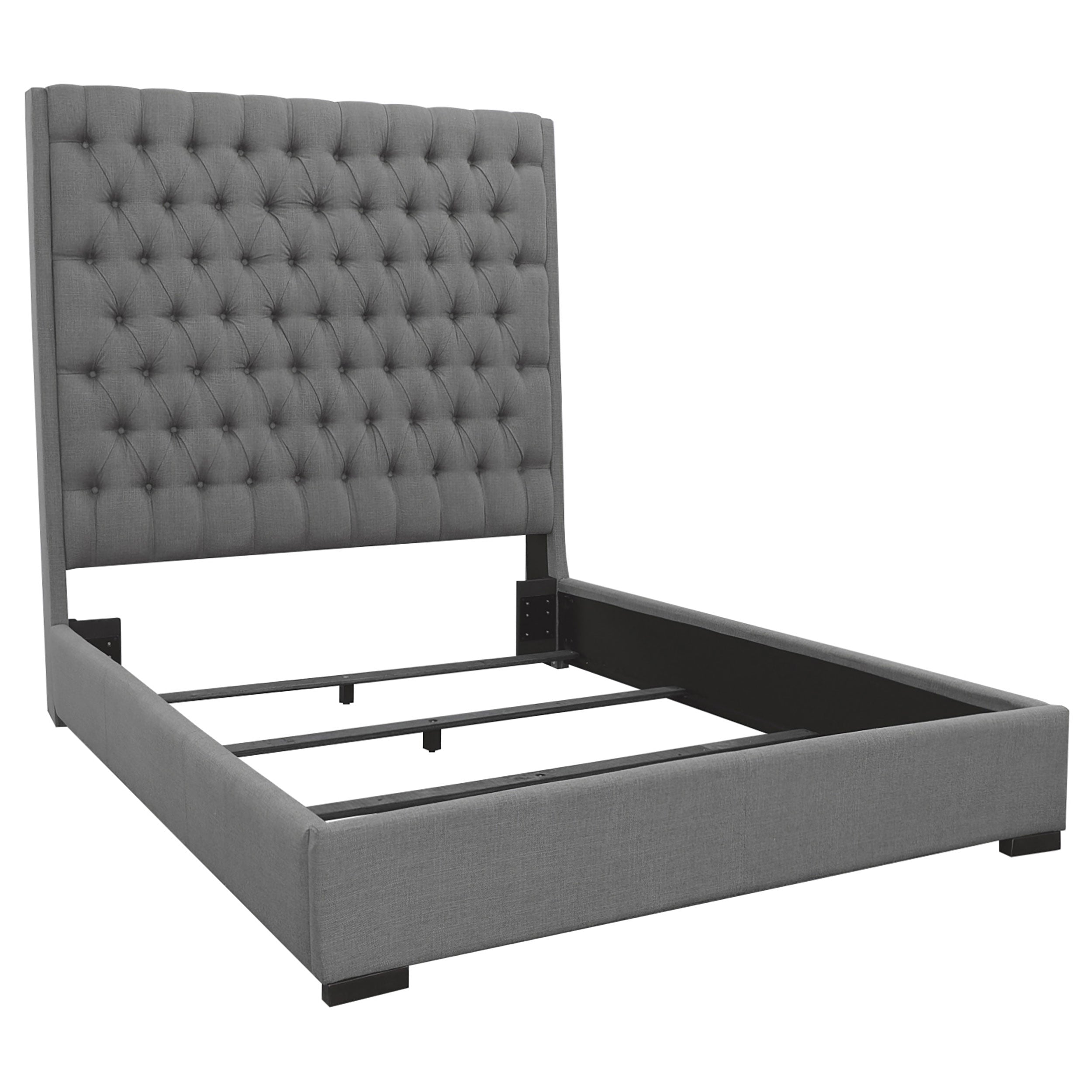 Camille Upholstered Panel Bed Grey