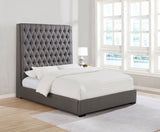 Camille Upholstered Panel Bed Grey