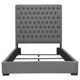 Camille Upholstered Panel Bed Grey