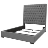 Camille Upholstered Panel Bed Grey