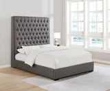 Camille Upholstered Panel Bed Grey