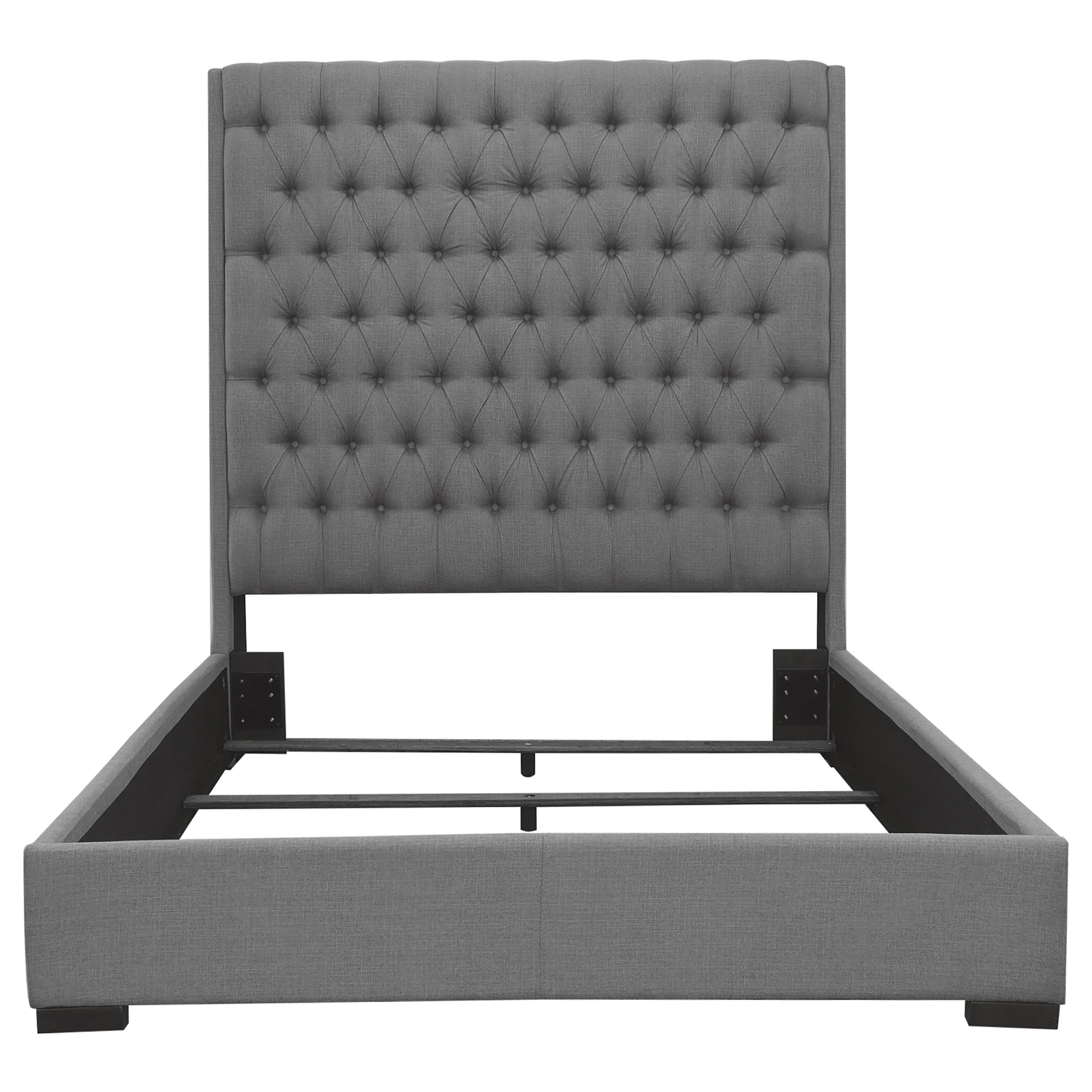 Camille Upholstered Panel Bed Grey