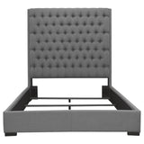 Camille Upholstered Panel Bed Grey