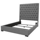 Camille Upholstered Panel Bed Grey