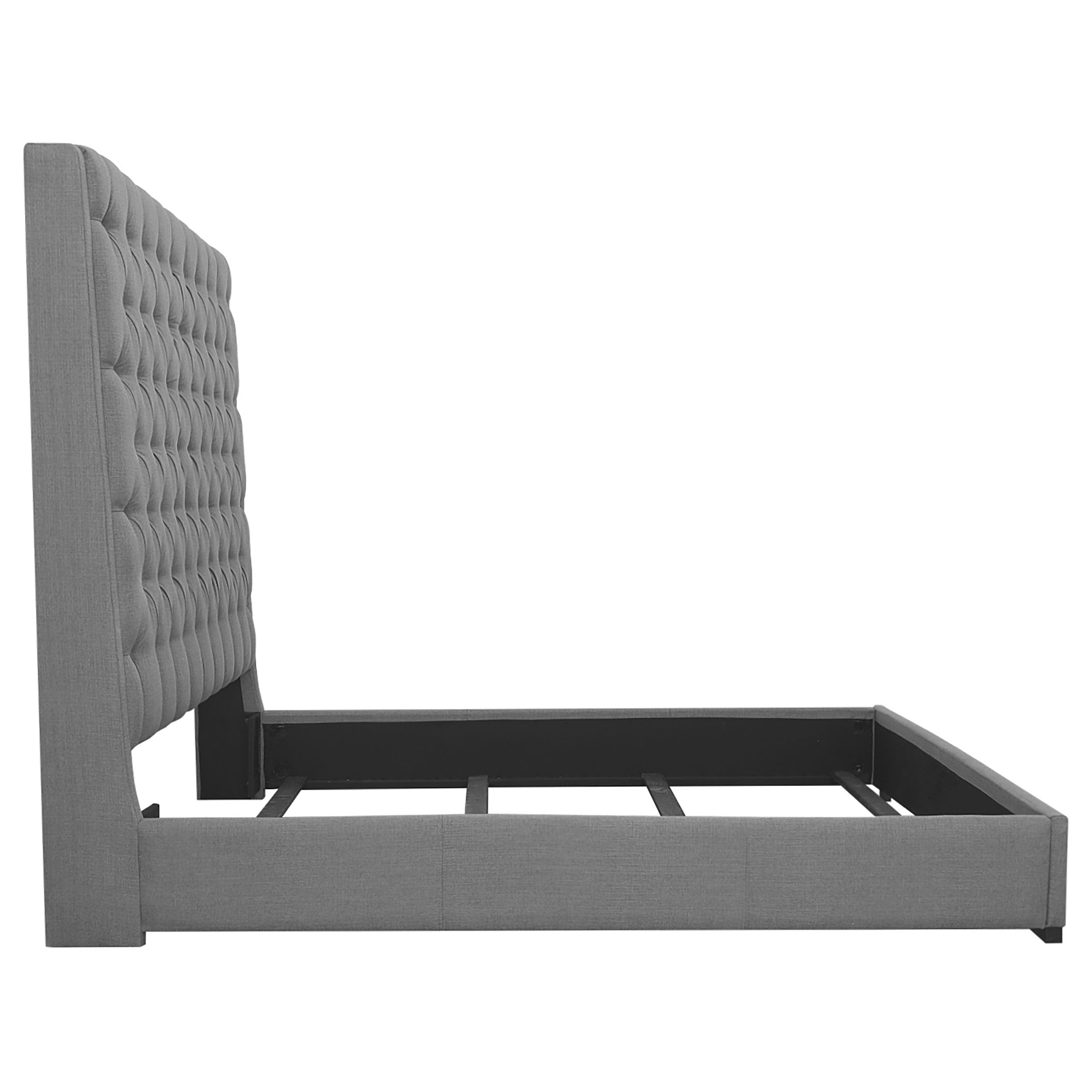 Camille Upholstered Panel Bed Grey