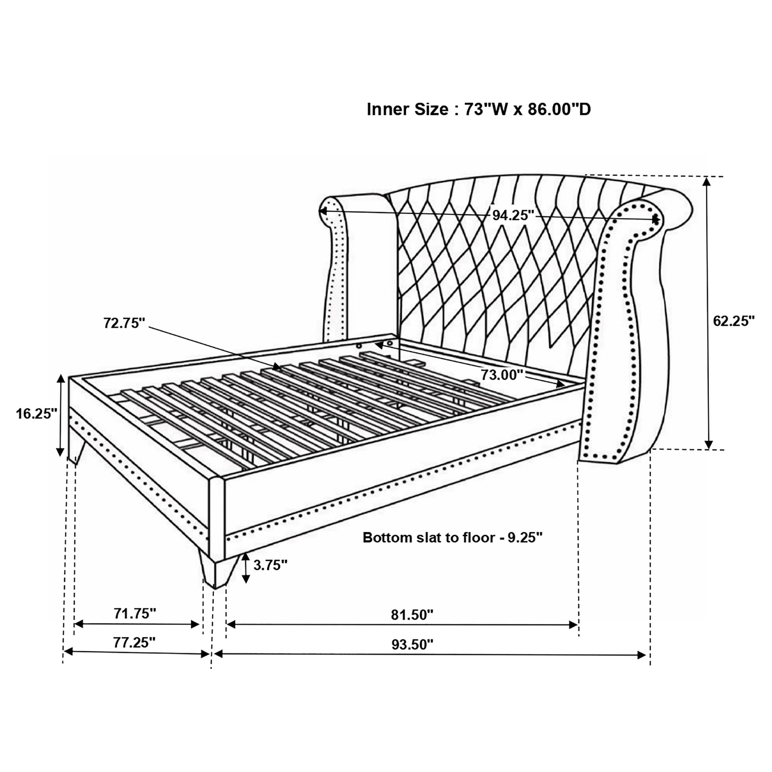 Barzini Upholstered Wingback Bed