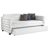 Patricia Boucle Upholstered Twin Day Bed with Trundle
