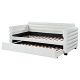 Patricia Boucle Upholstered Twin Day Bed with Trundle
