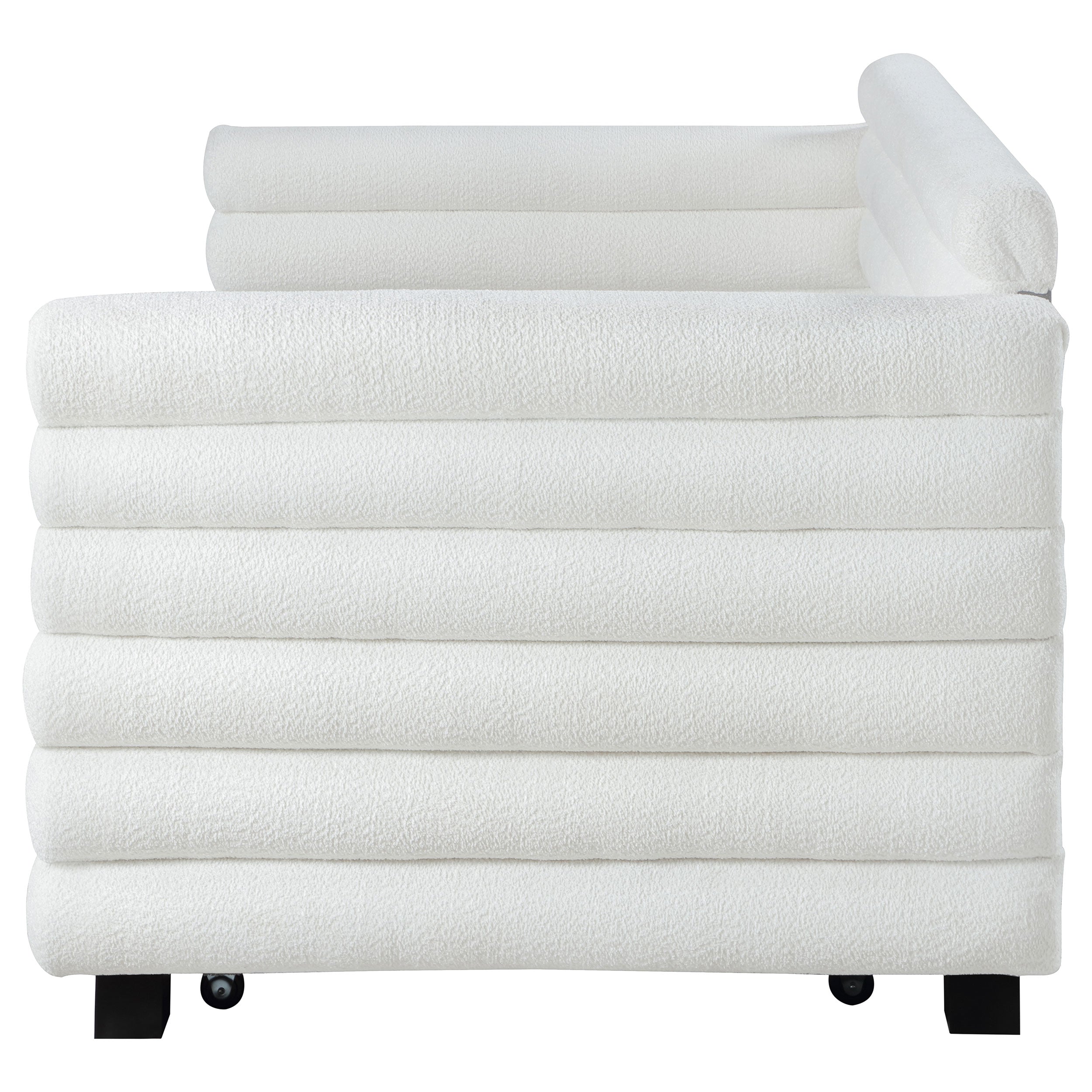 Patricia Boucle Upholstered Twin Day Bed with Trundle