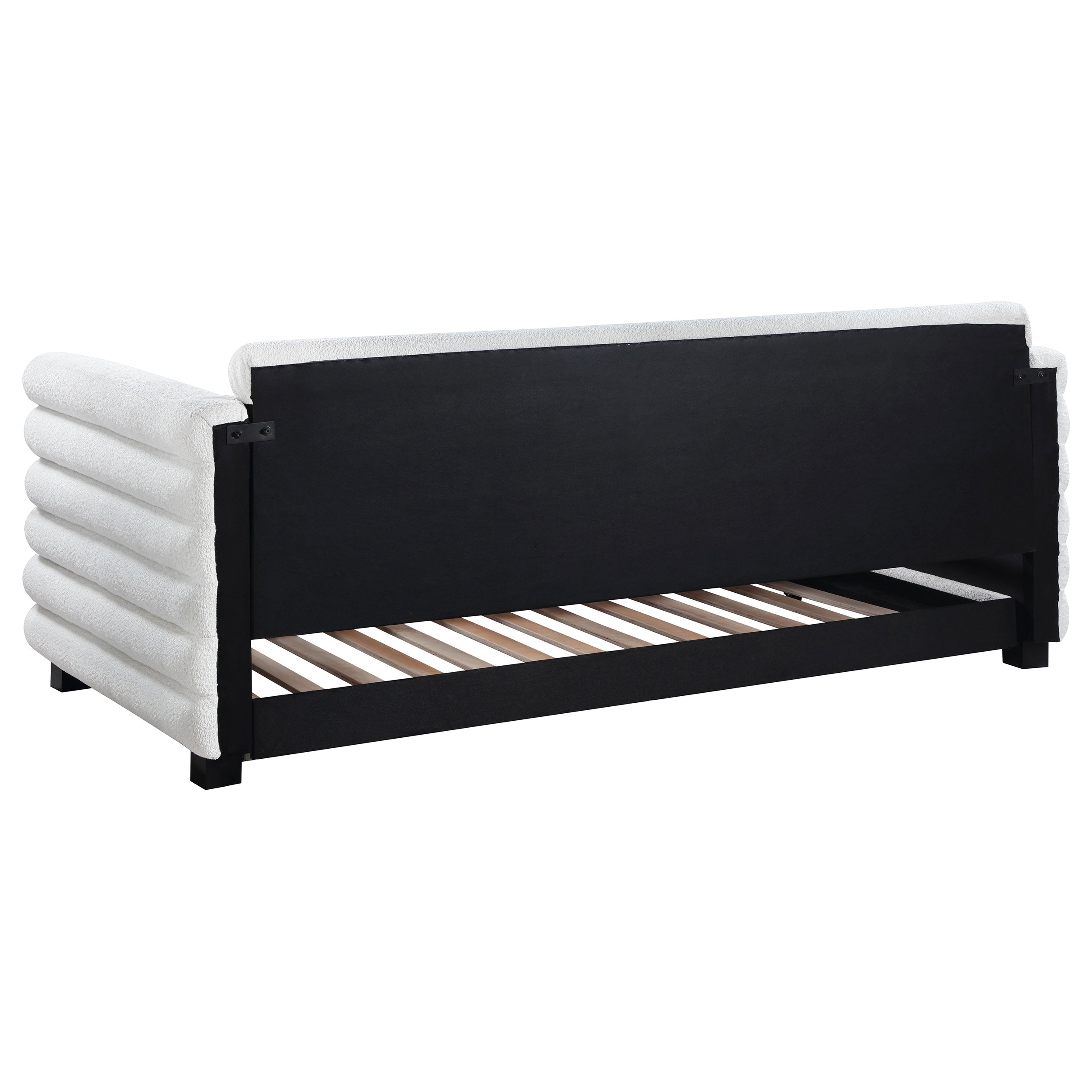 Patricia Boucle Upholstered Twin Day Bed with Trundle