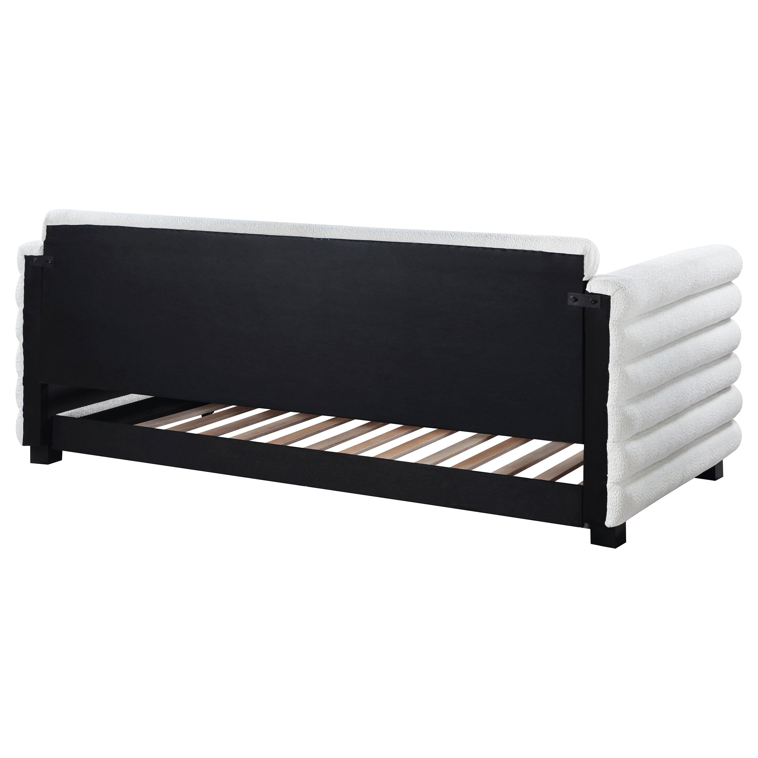 Patricia Boucle Upholstered Twin Day Bed with Trundle