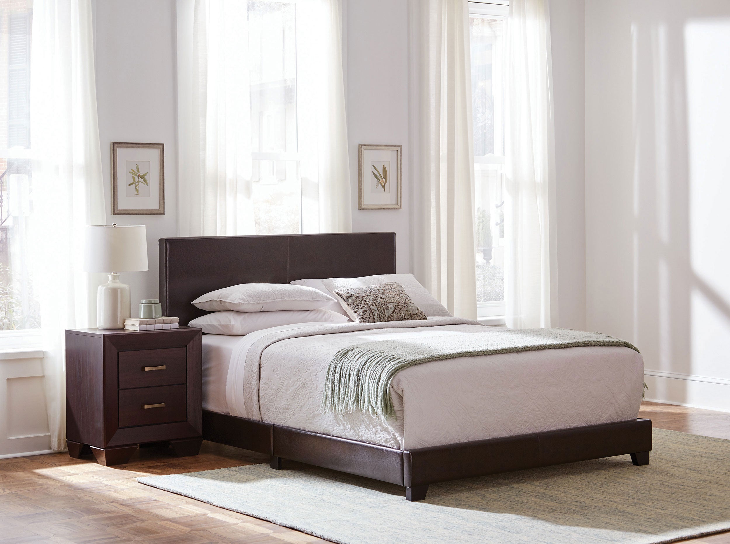 Dorian Faux Leather Upholstered Panel Bed