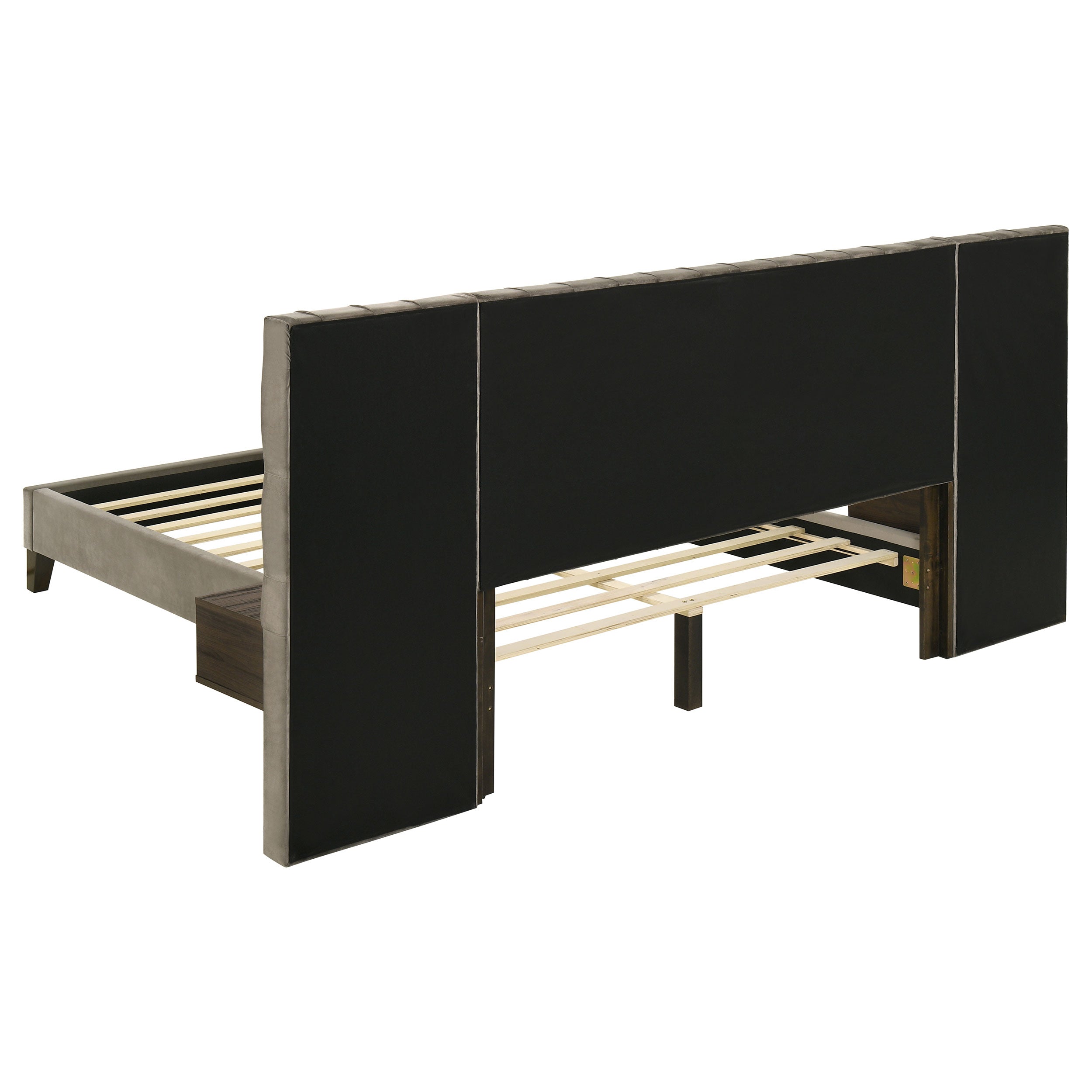 Marley Upholstered Wall Panel Bed Light Brown