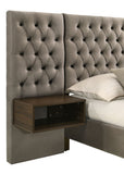 Marley Upholstered Wall Panel Bed Light Brown