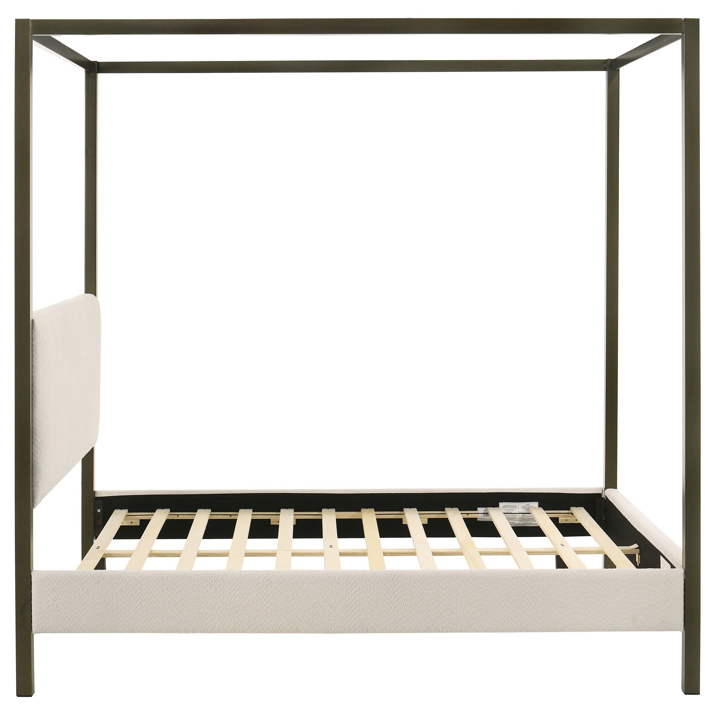 Monroe Upholstered Canopy Bed Vanilla