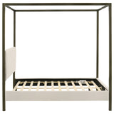 Monroe Upholstered Canopy Bed Vanilla