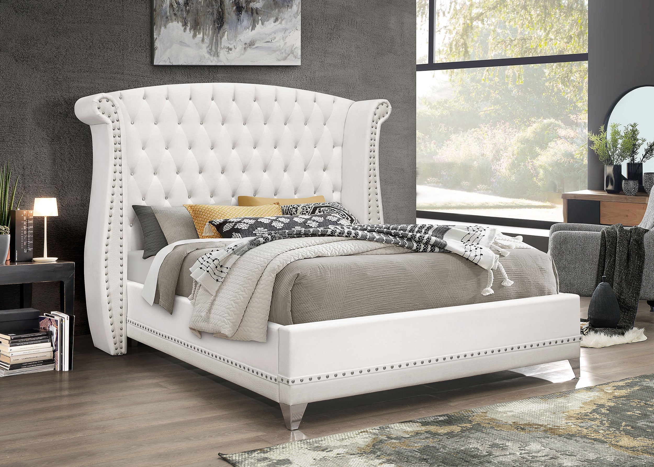 Barzini Upholstered Wingback Bed