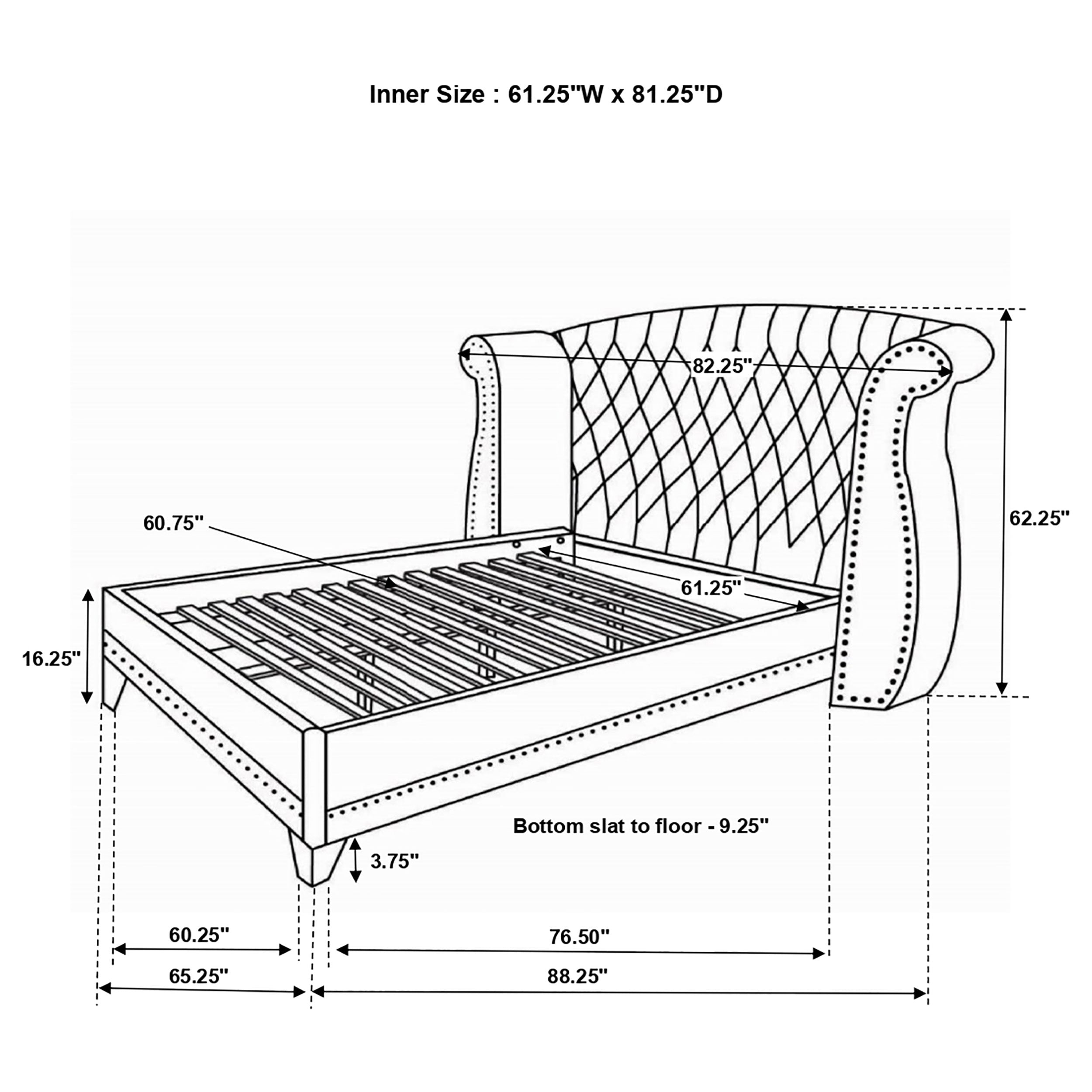 Barzini Upholstered Wingback Bed