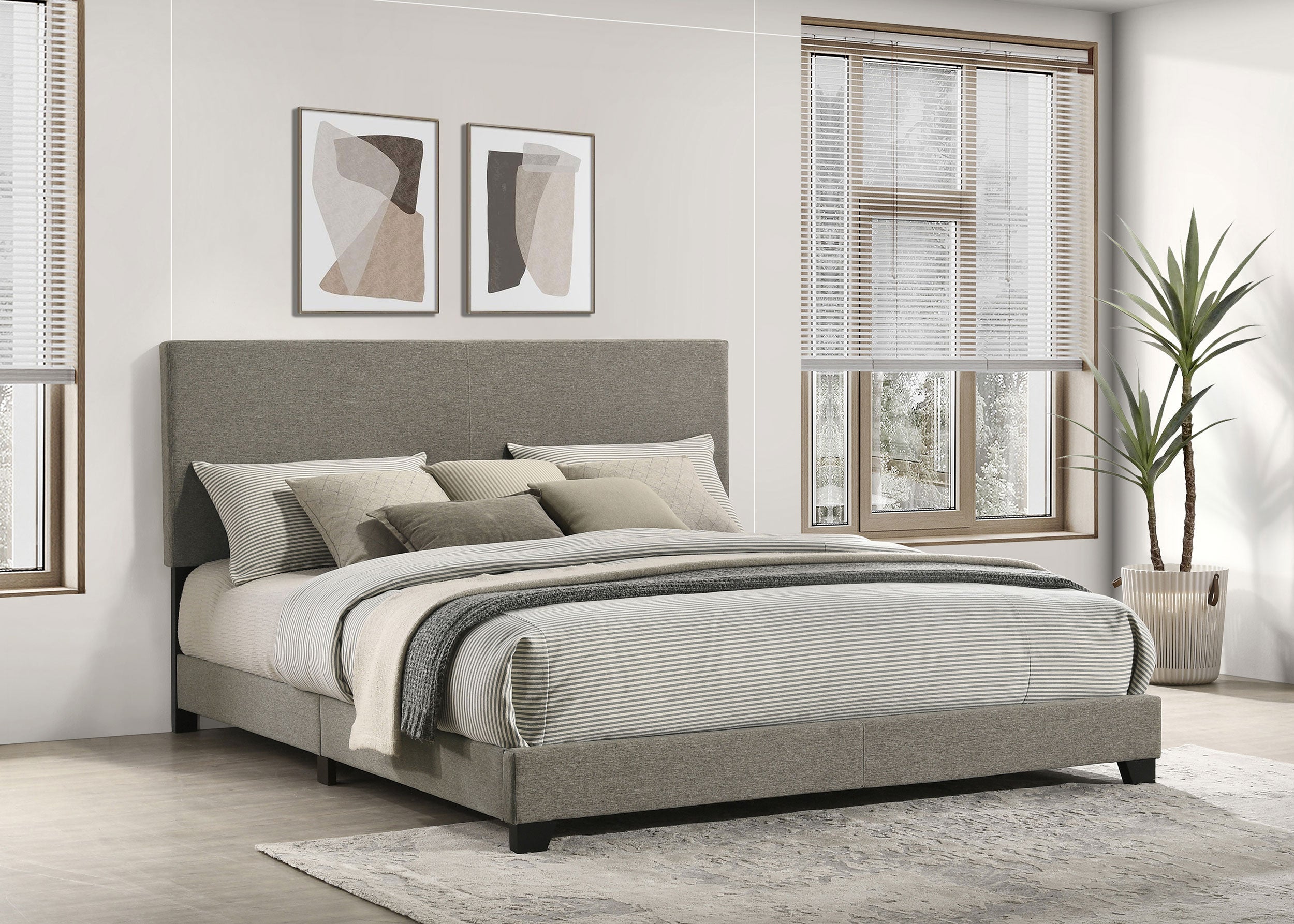 Dorian Fabric Upholstered Panel Bed