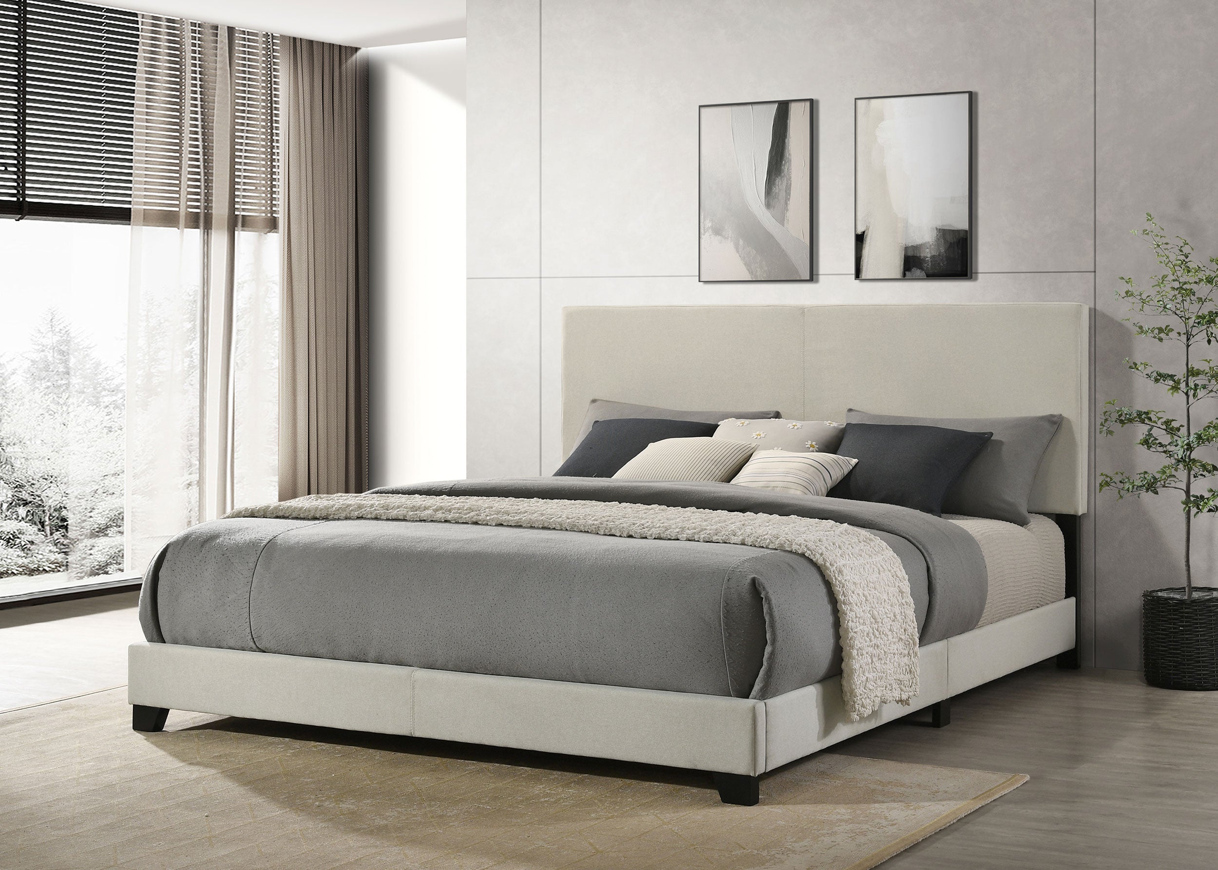 Dorian Fabric Upholstered Panel Bed