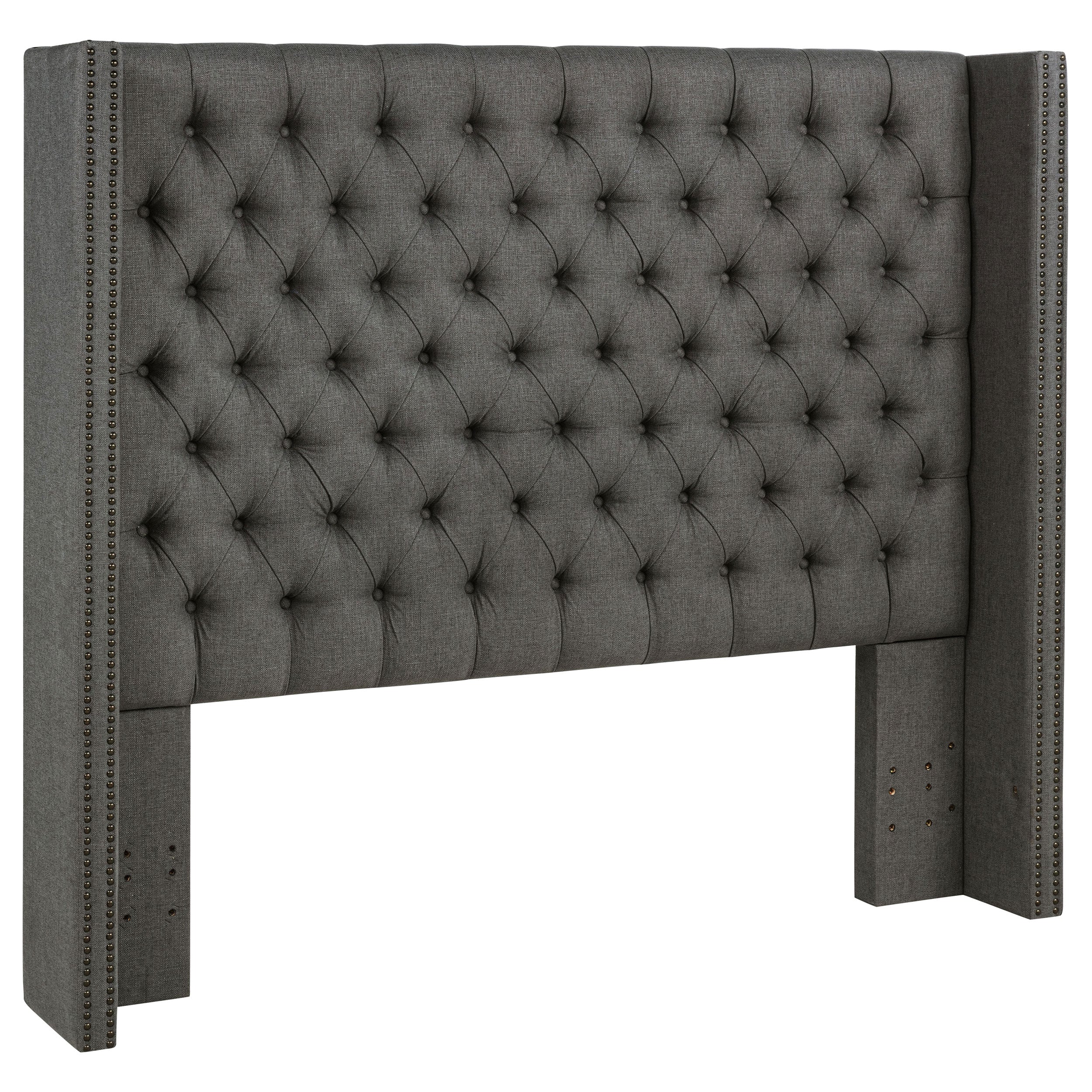 Bancroft Upholstered Wingback Headboard Grey