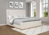 Nala Upholstered Sleigh Bed Cream