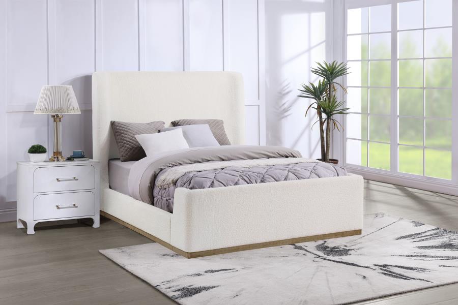 Nala Upholstered Sleigh Bed Cream