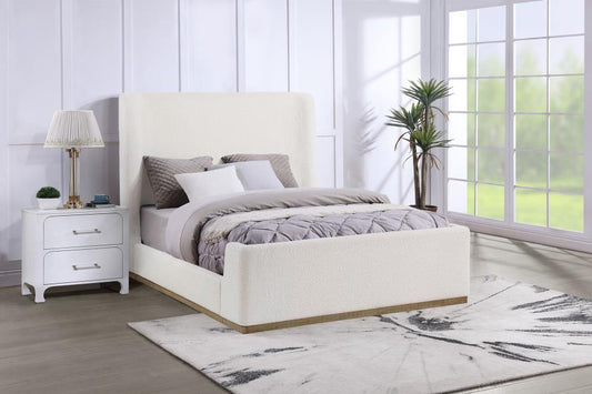 Nala Upholstered Sleigh Bed Cream