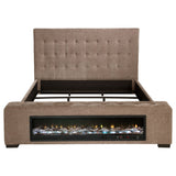 Senna Upholstered Audio Flame Visualizer Bed Brown