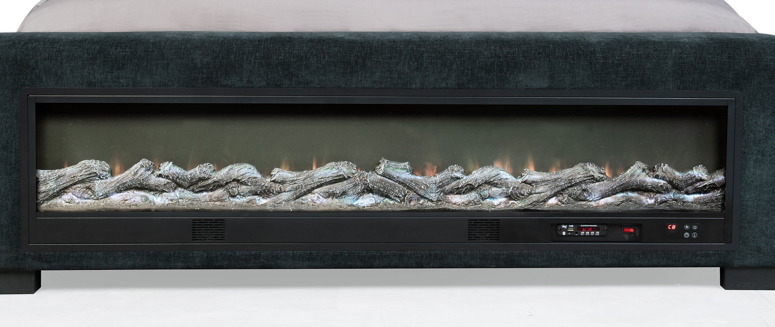 Preston Upholstered Audio Flame Visualizer Bed Dark