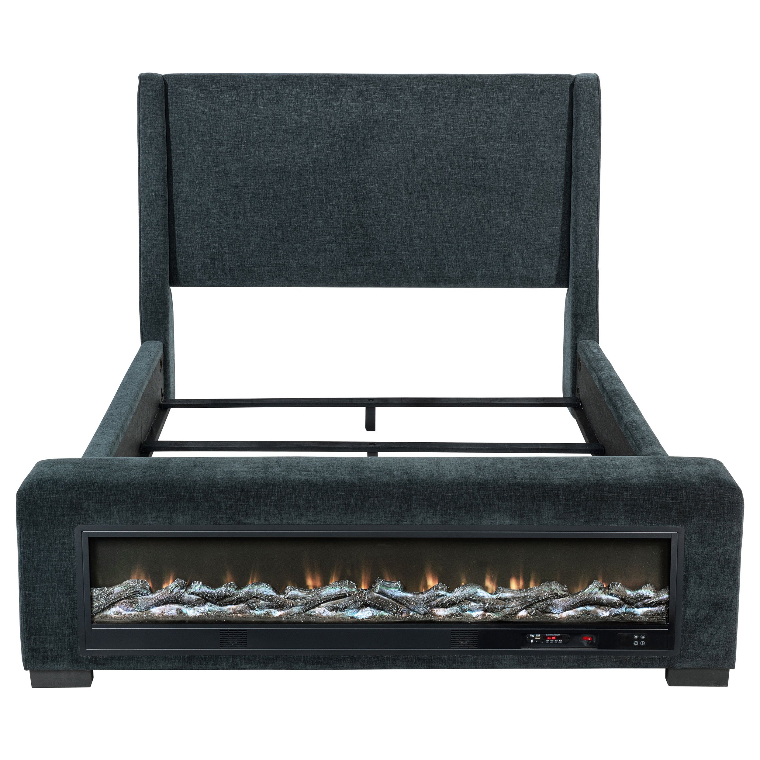Preston Upholstered Audio Flame Visualizer Bed Dark
