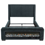 Preston Upholstered Audio Flame Visualizer Bed Dark