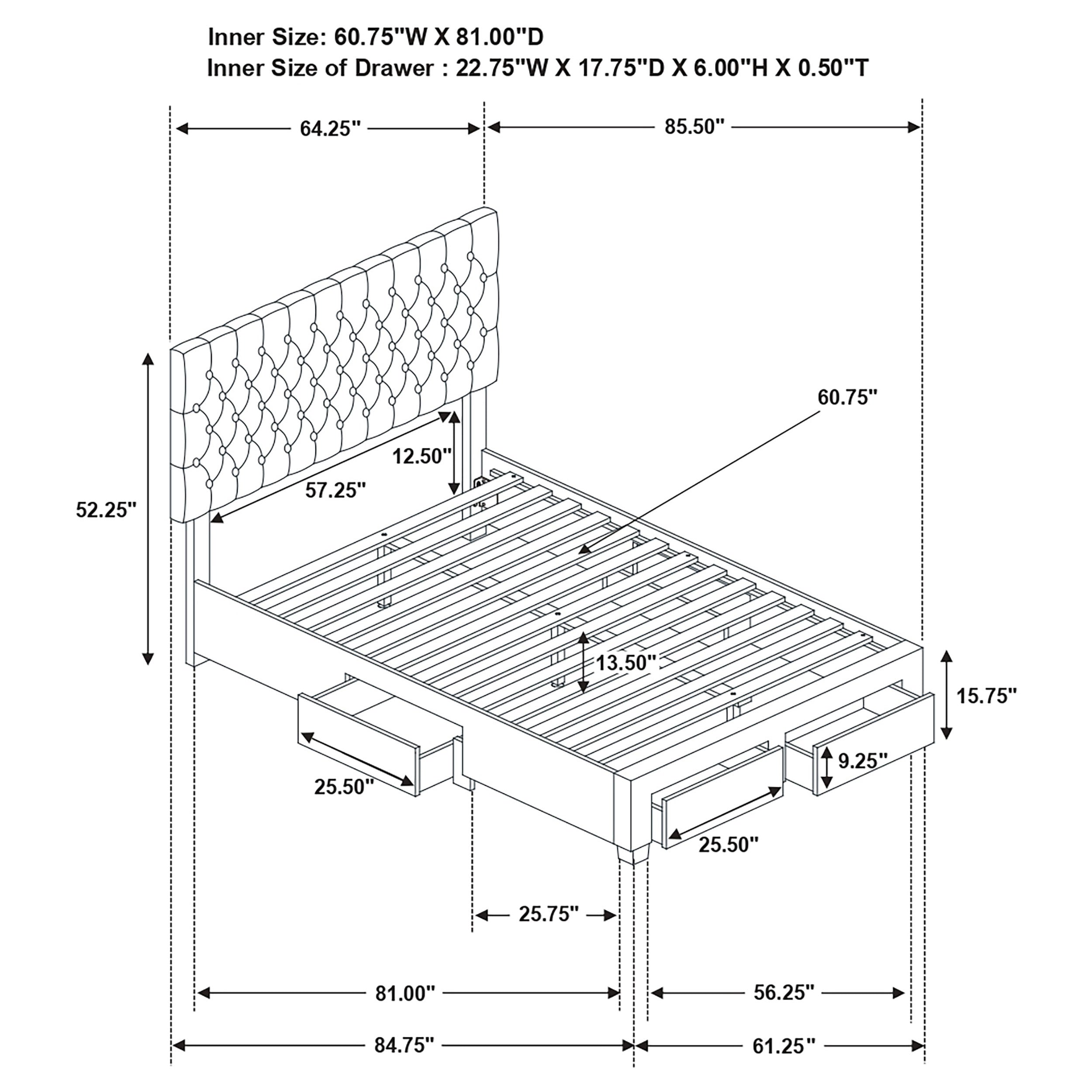 Soledad Upholstered Storage Panel Bed