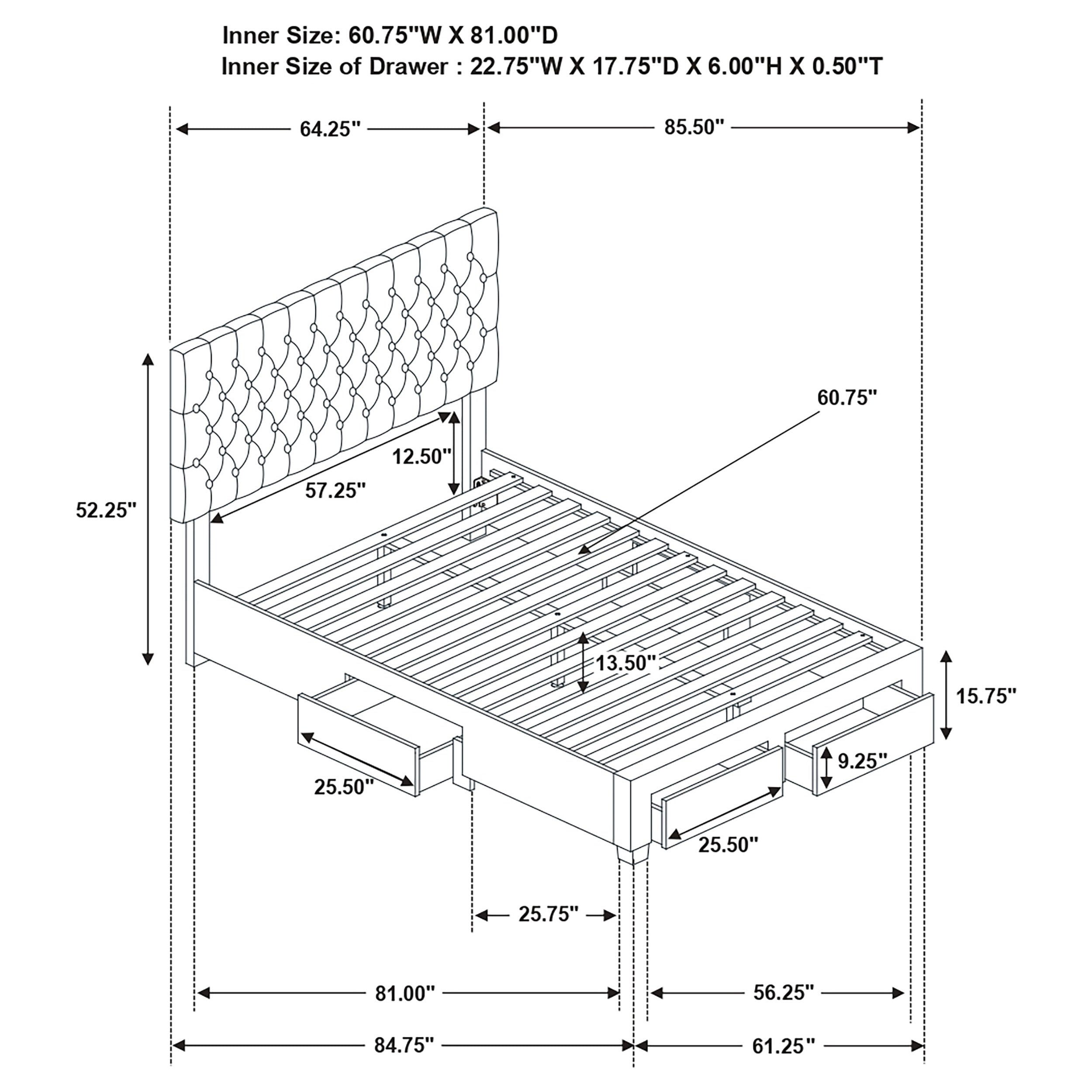 Soledad Upholstered Storage Panel Bed