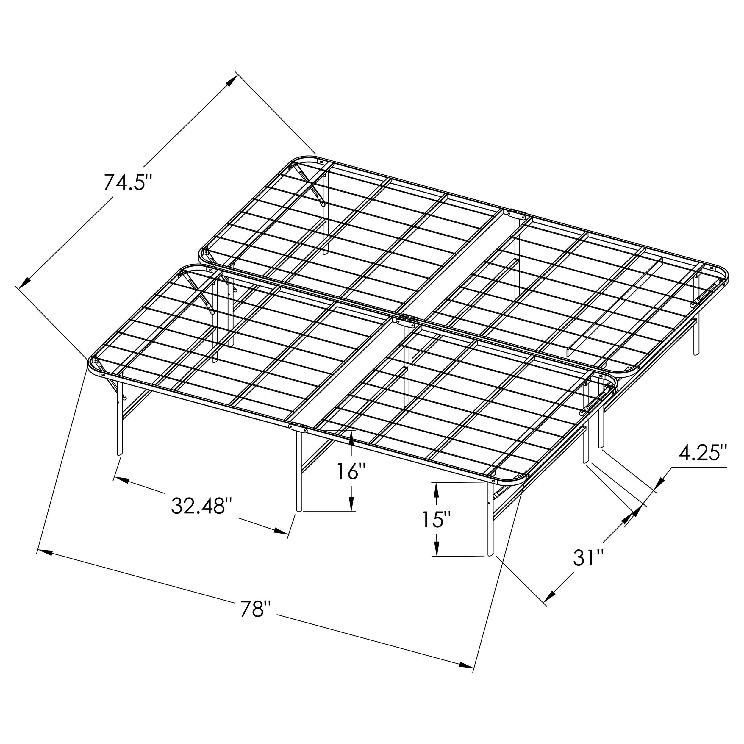 Mabel Metal Mattress Support Platform Bed