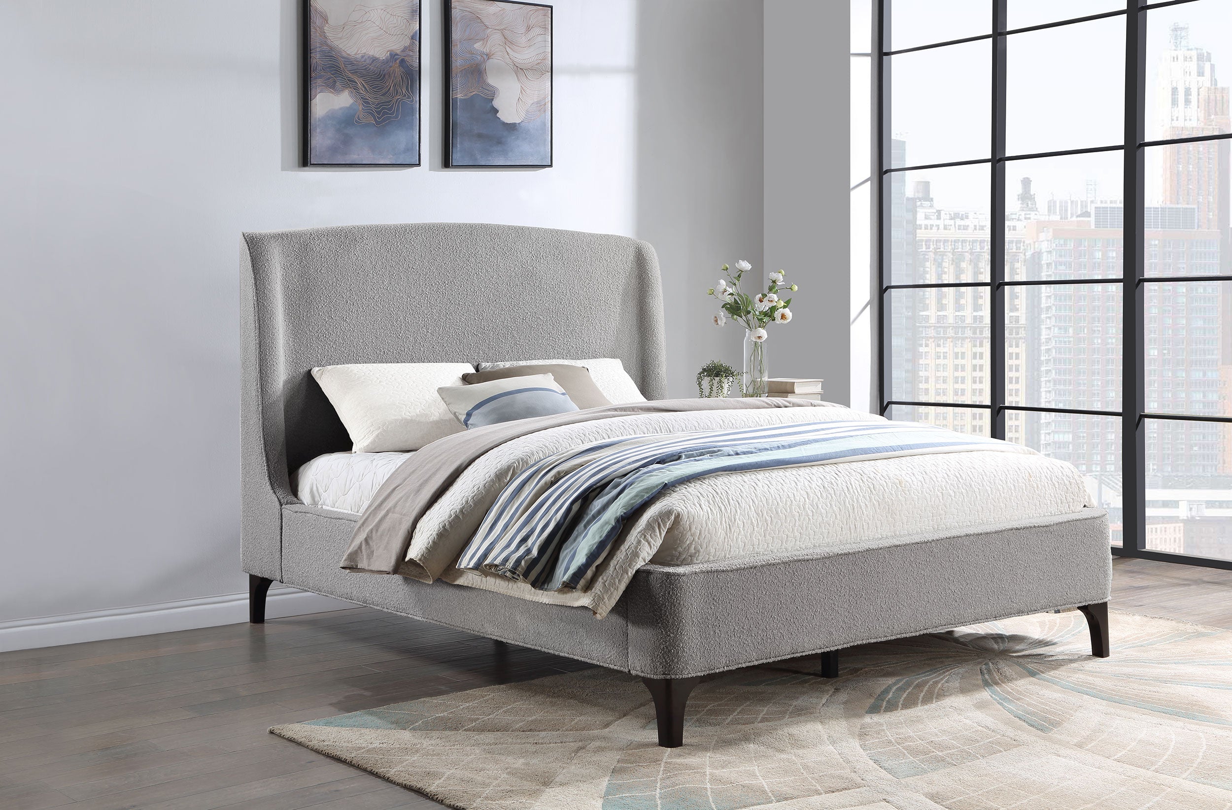 Mosby Upholstered Wingback Bed