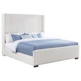Natasha 65-inch Upholstered Wingback Bed Cream
