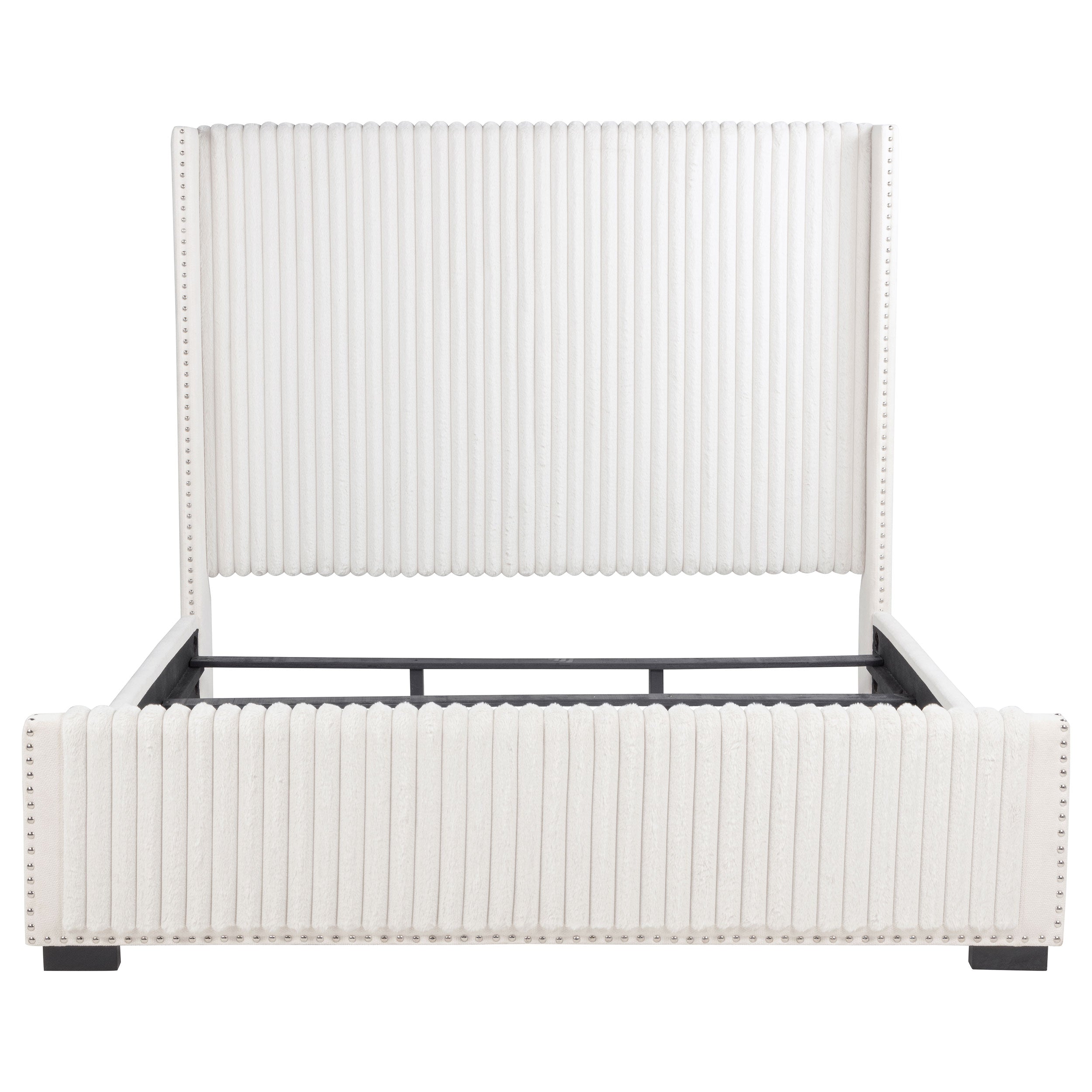 Natasha 65-inch Upholstered Wingback Bed Cream
