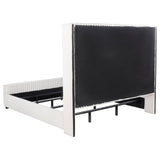 Natasha 65-inch Upholstered Wingback Bed Cream