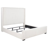 Natasha 65-inch Upholstered Wingback Bed Cream