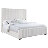 Natasha 65-inch Upholstered Wingback Bed Cream