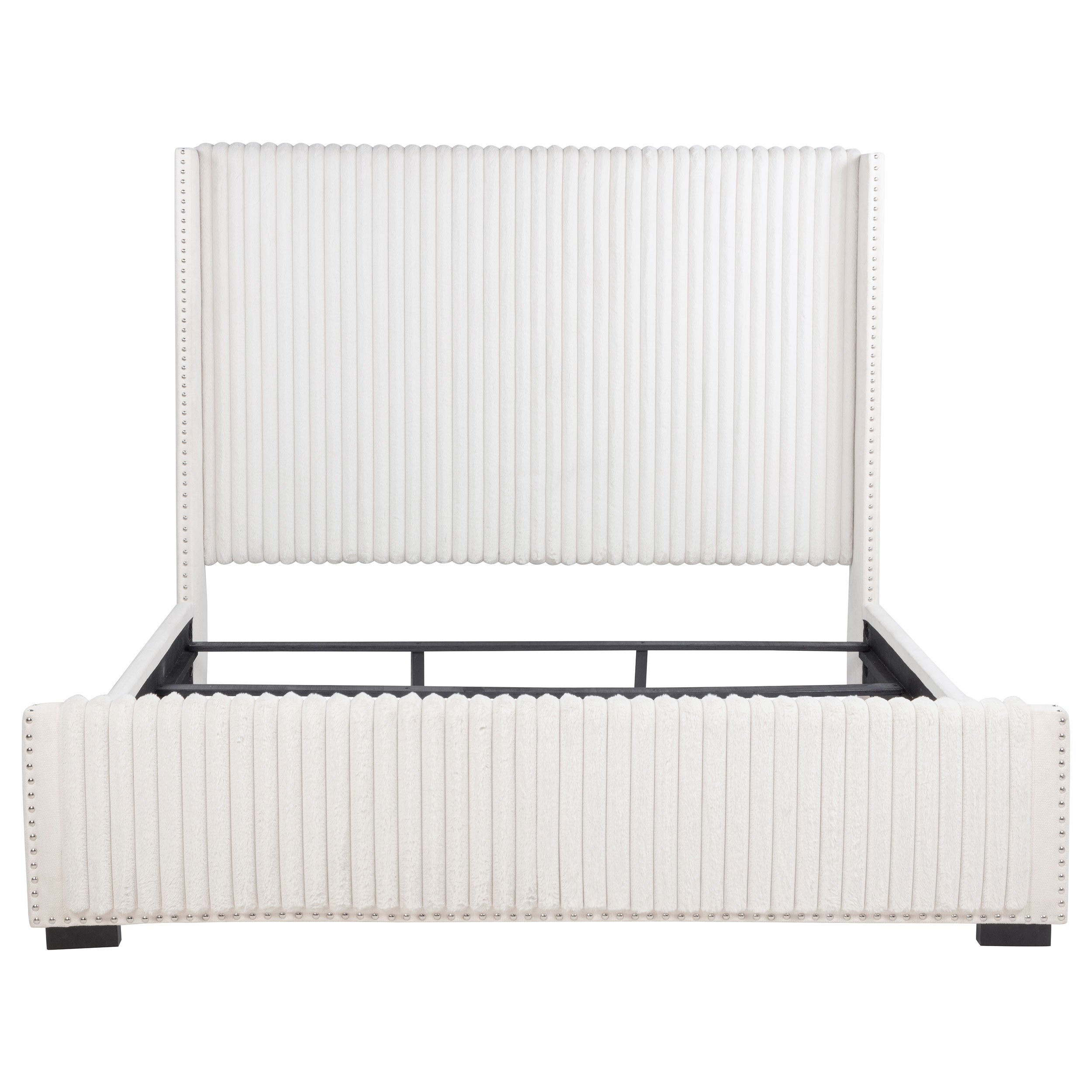 Natasha 65-inch Upholstered Wingback Bed Cream
