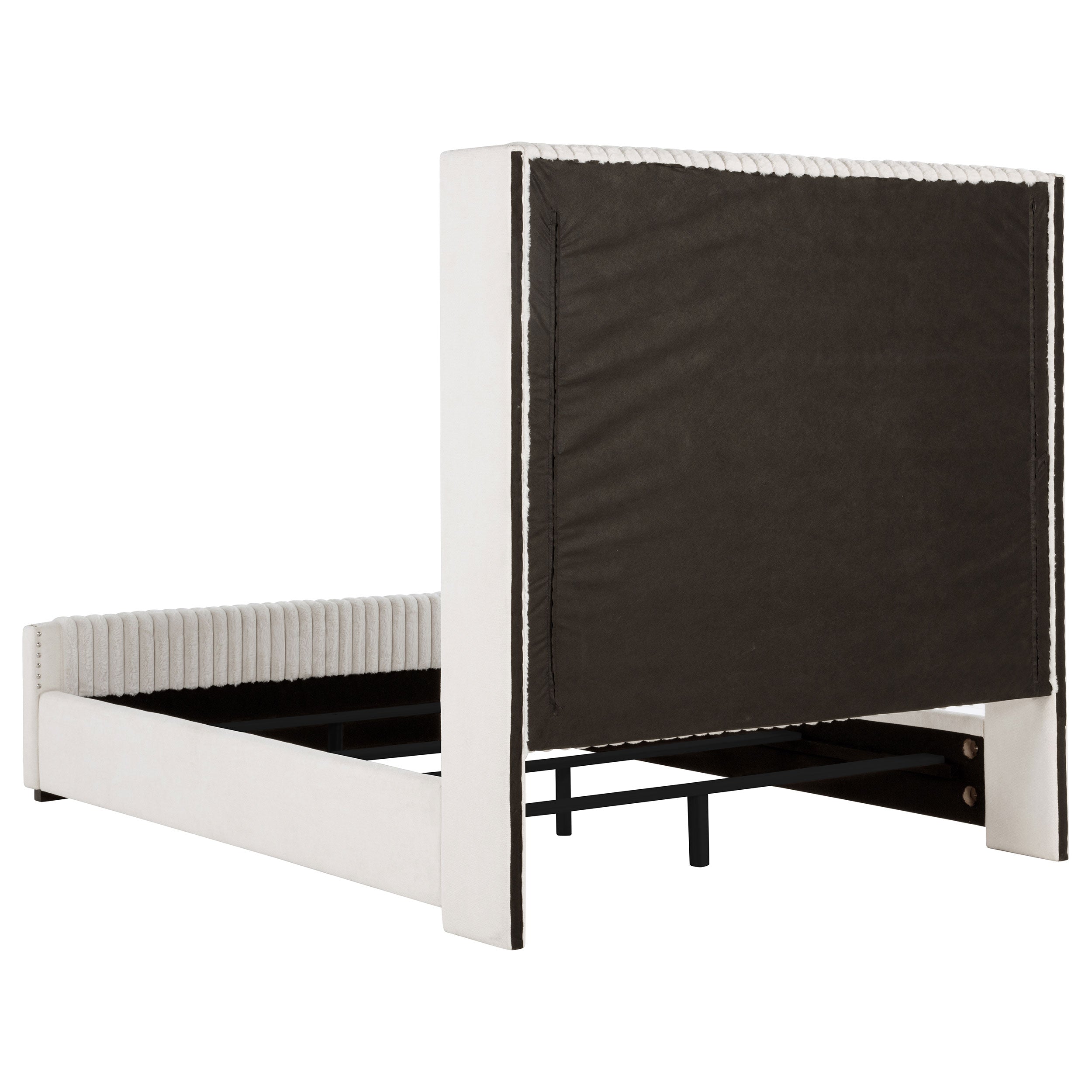 Natasha 65-inch Upholstered Wingback Bed Cream
