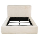 Rebecca Faux Fur Upholstered Bed Cream