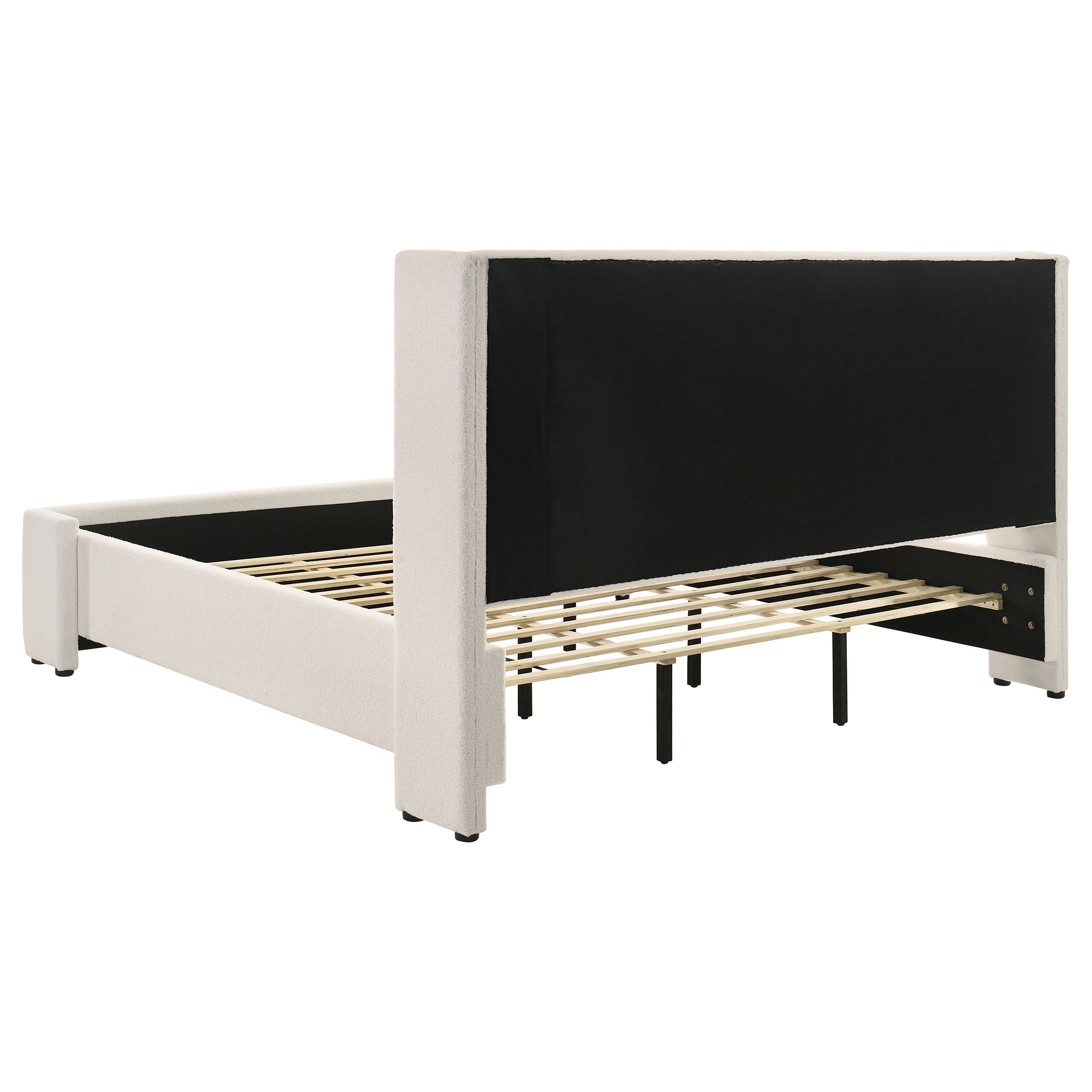 Alamosa Boucle Upholstered Wingback Bed