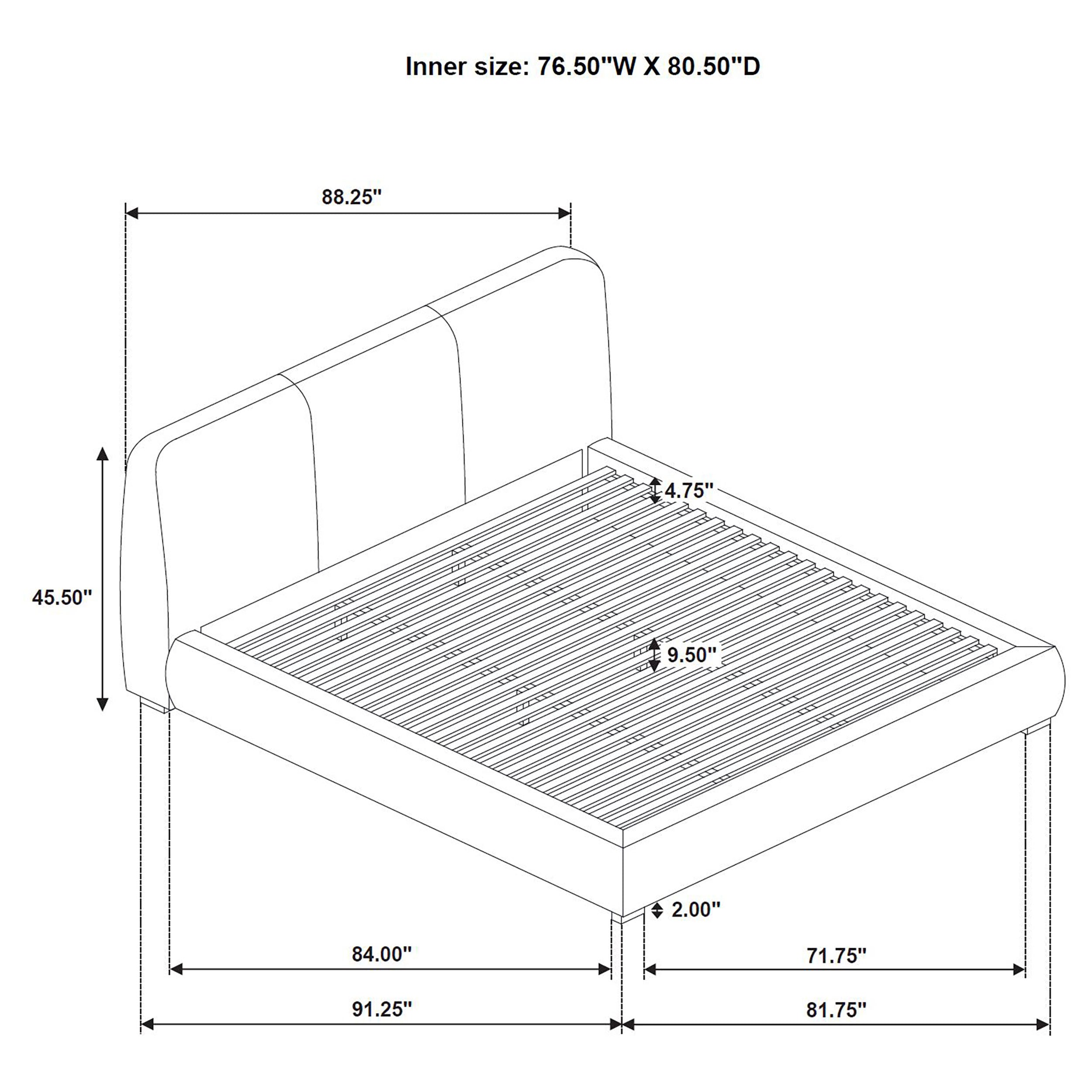 Mokena 46-inch Upholstered Platform Bed