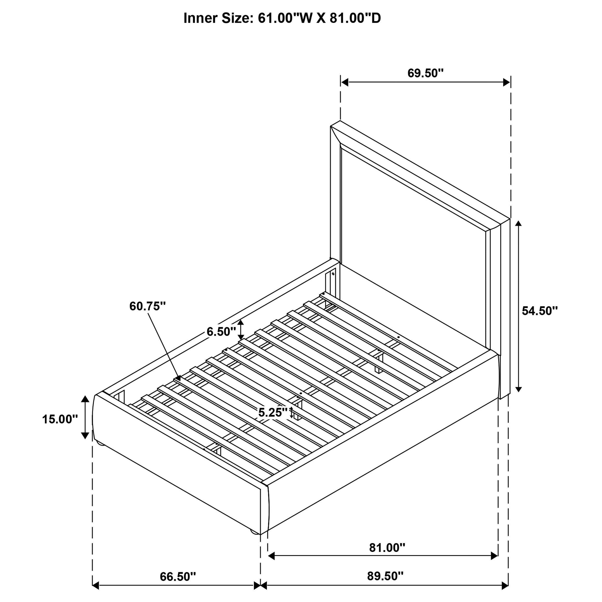 Lawson 54-inch Upholstered Platform Bed