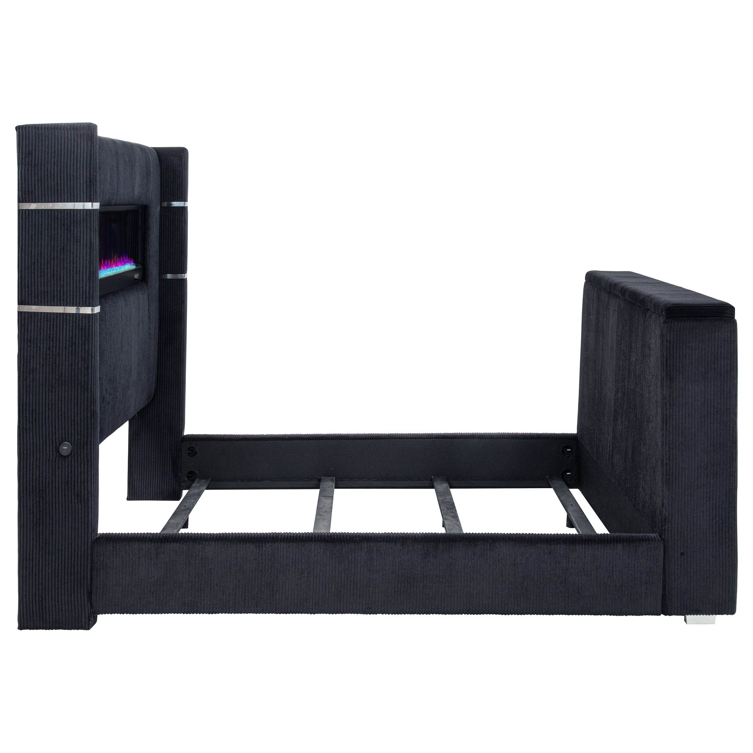 Tisdall Flame Visualizer Wingback TV Bed