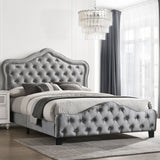 Bella Upholstered Panel Bed Grey