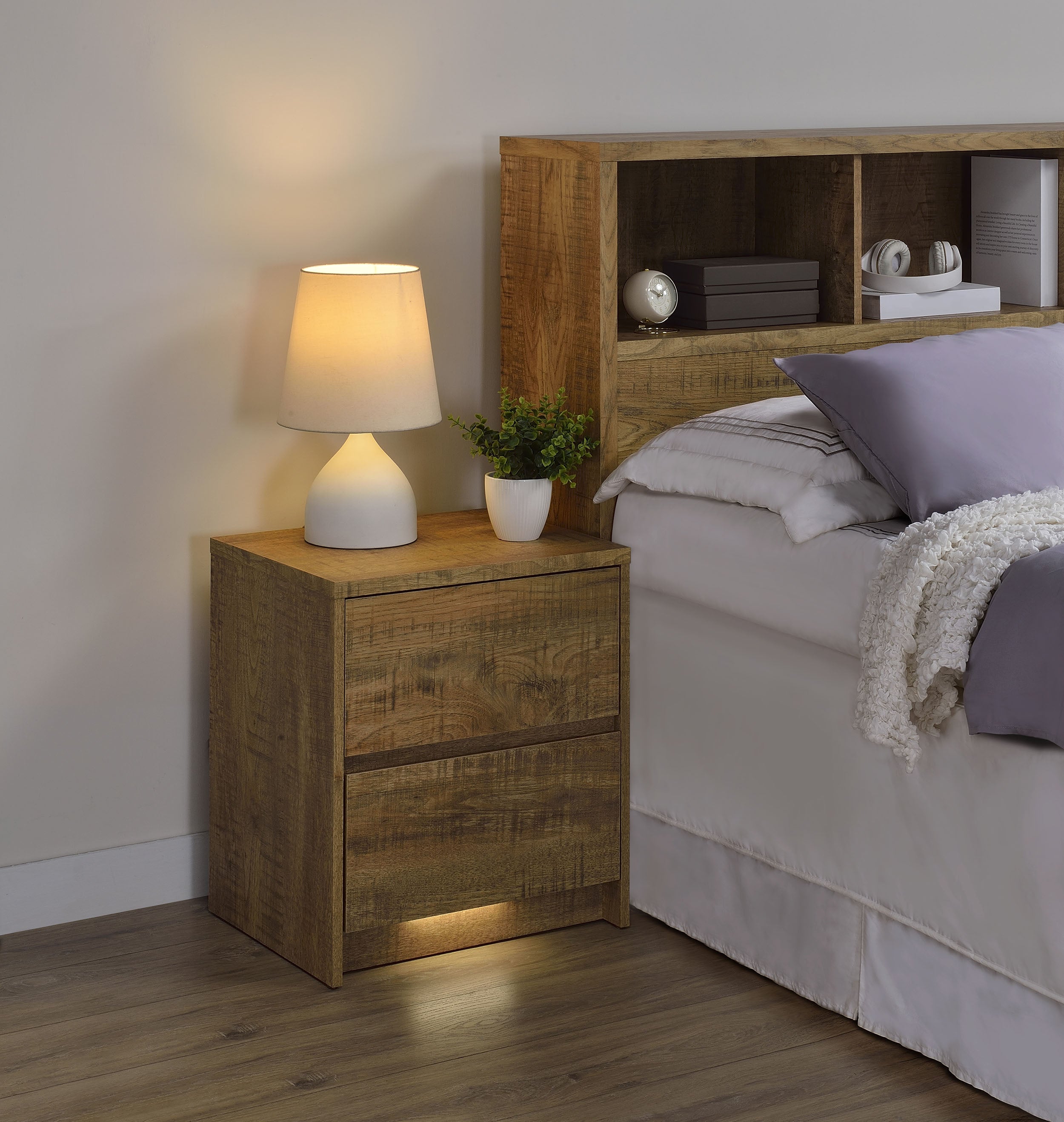Westpark 2-drawer Nightstand LED s and USB